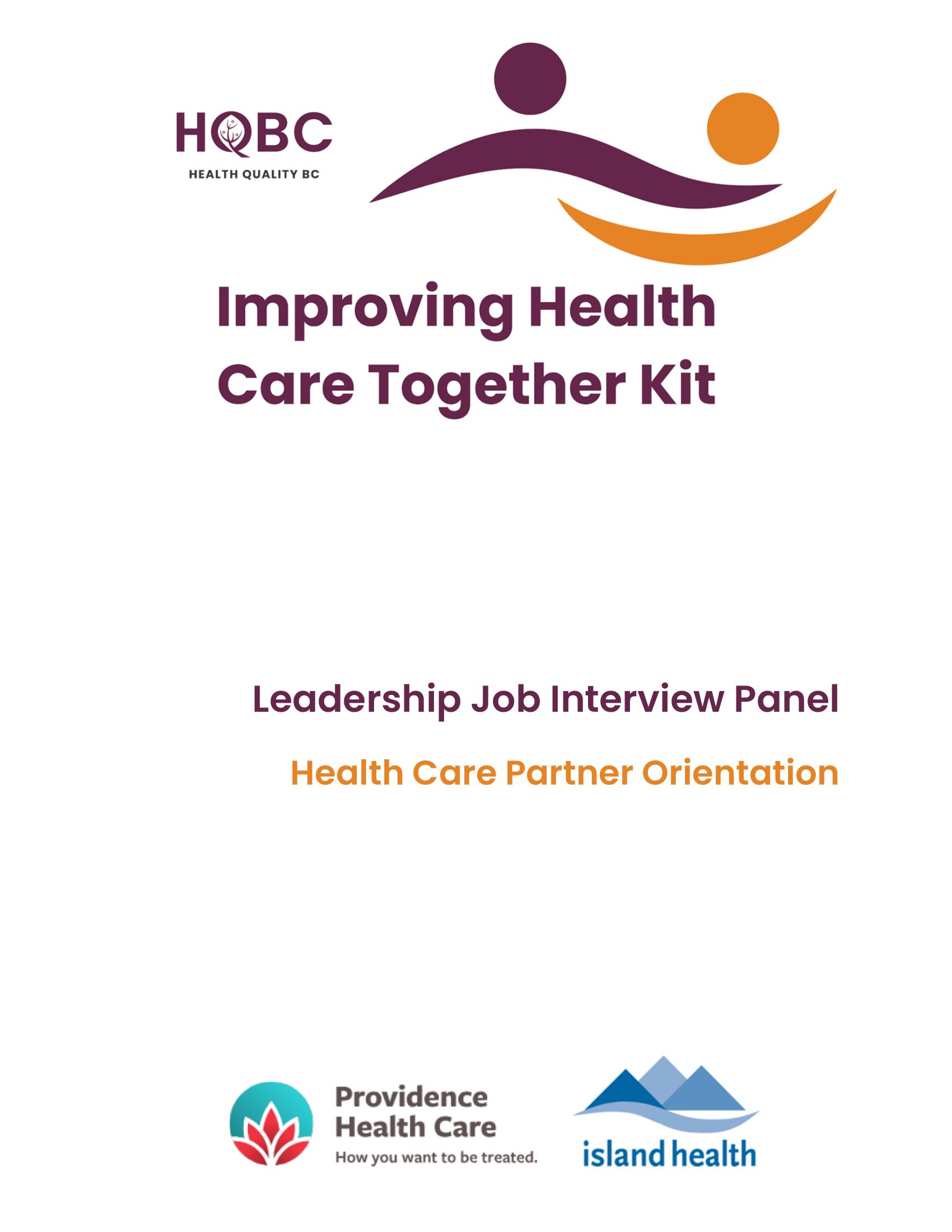 Improving-Health-Care-Together-Kit-Leadership-Job-Interview-Panel-Health-Care-Partner-Orientation-Cover-Thumbnail