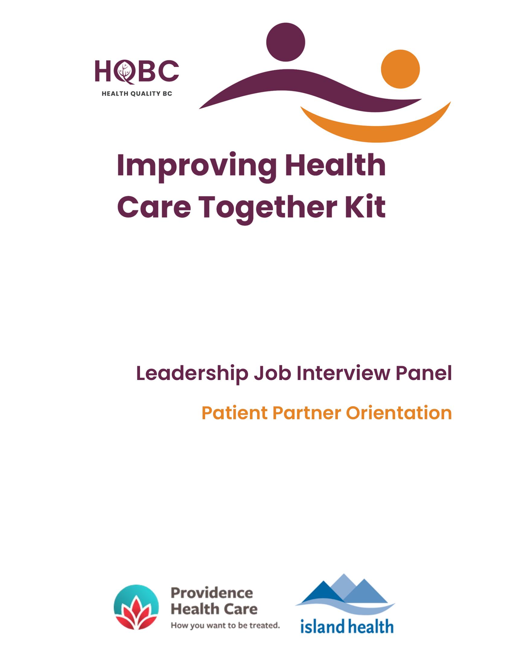 Improving-Health-Care-Together-Kit-Leadership-Job-Interview-Panel-Patient-Partner-Orientation-Cover-Thumbnail