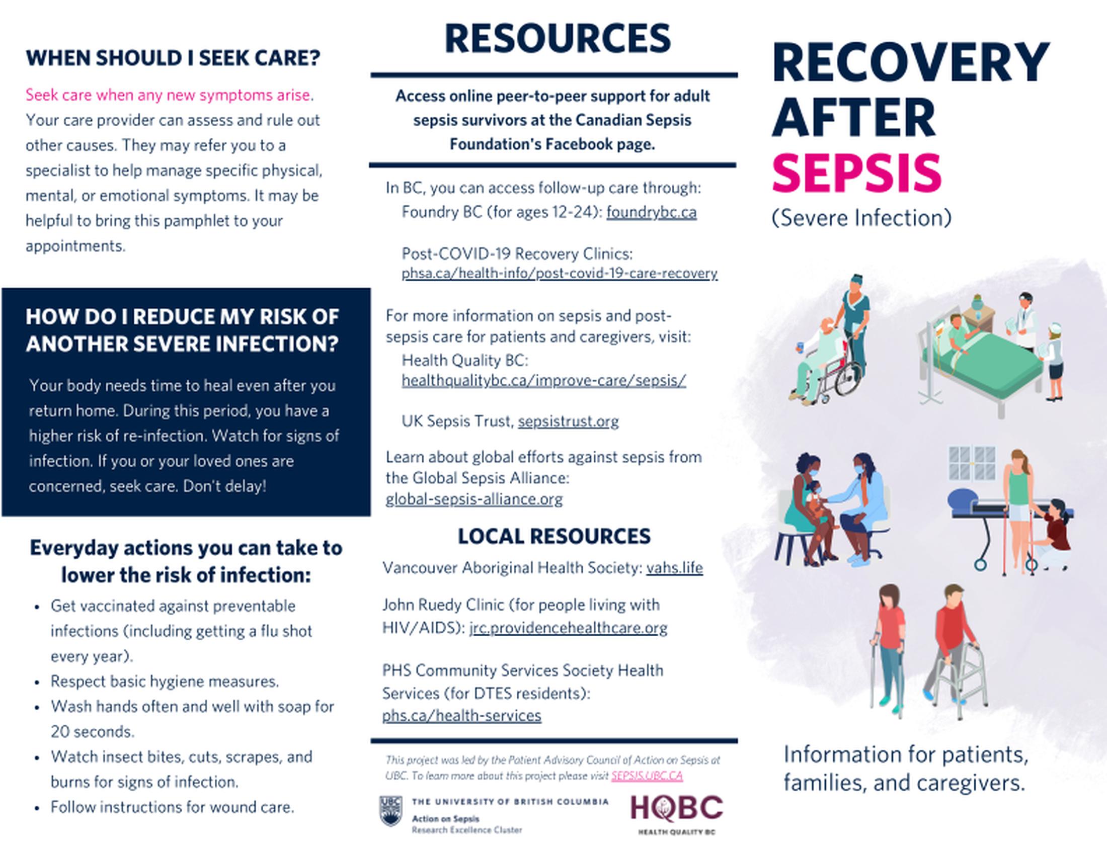 Recovery After Sepsis -Trifold Pamphlet- Greater Vancouver area Thumbnail